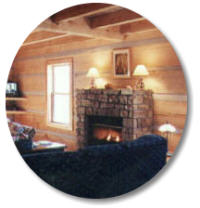 log cabin fireplace